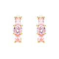 Aros Argollas 3 Cristales Enchapado en oro de 18k