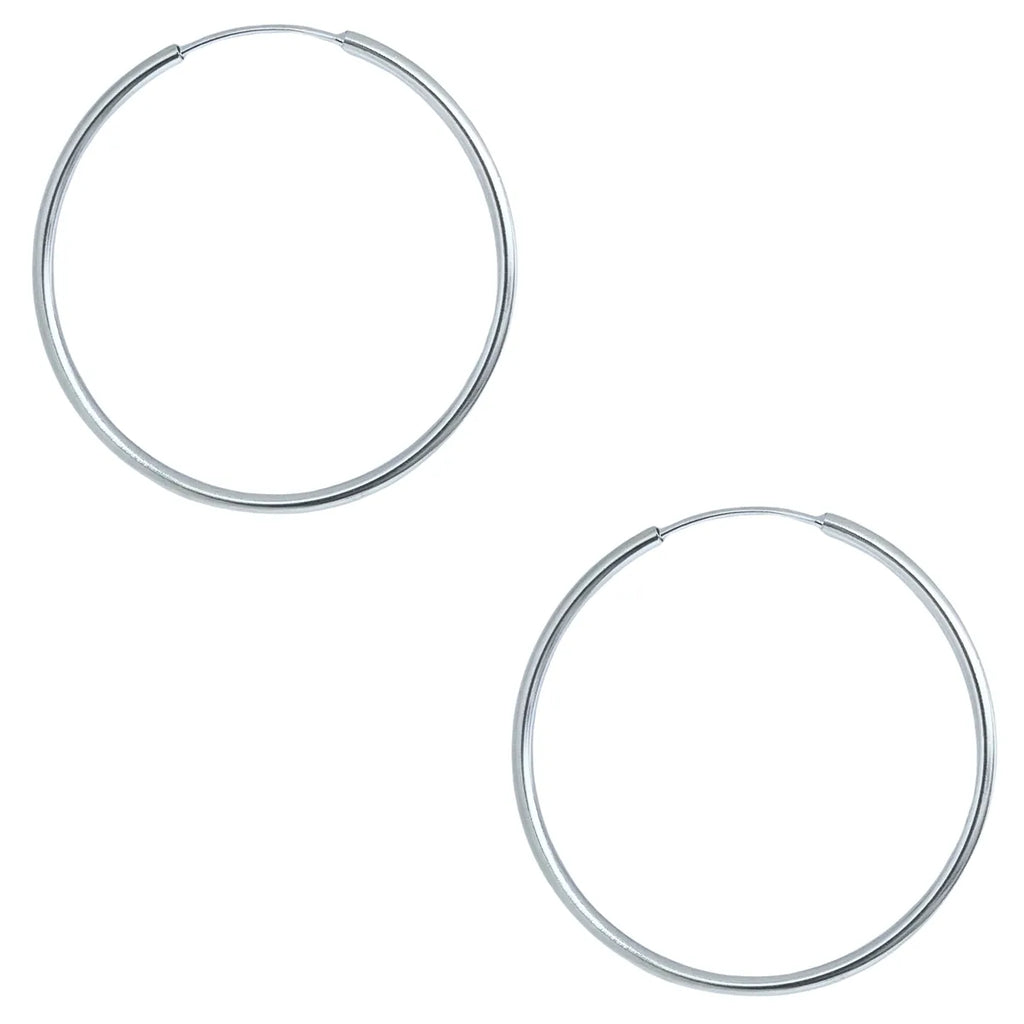 Aros Argollas Tubo Rodinados 36mm Plata 925