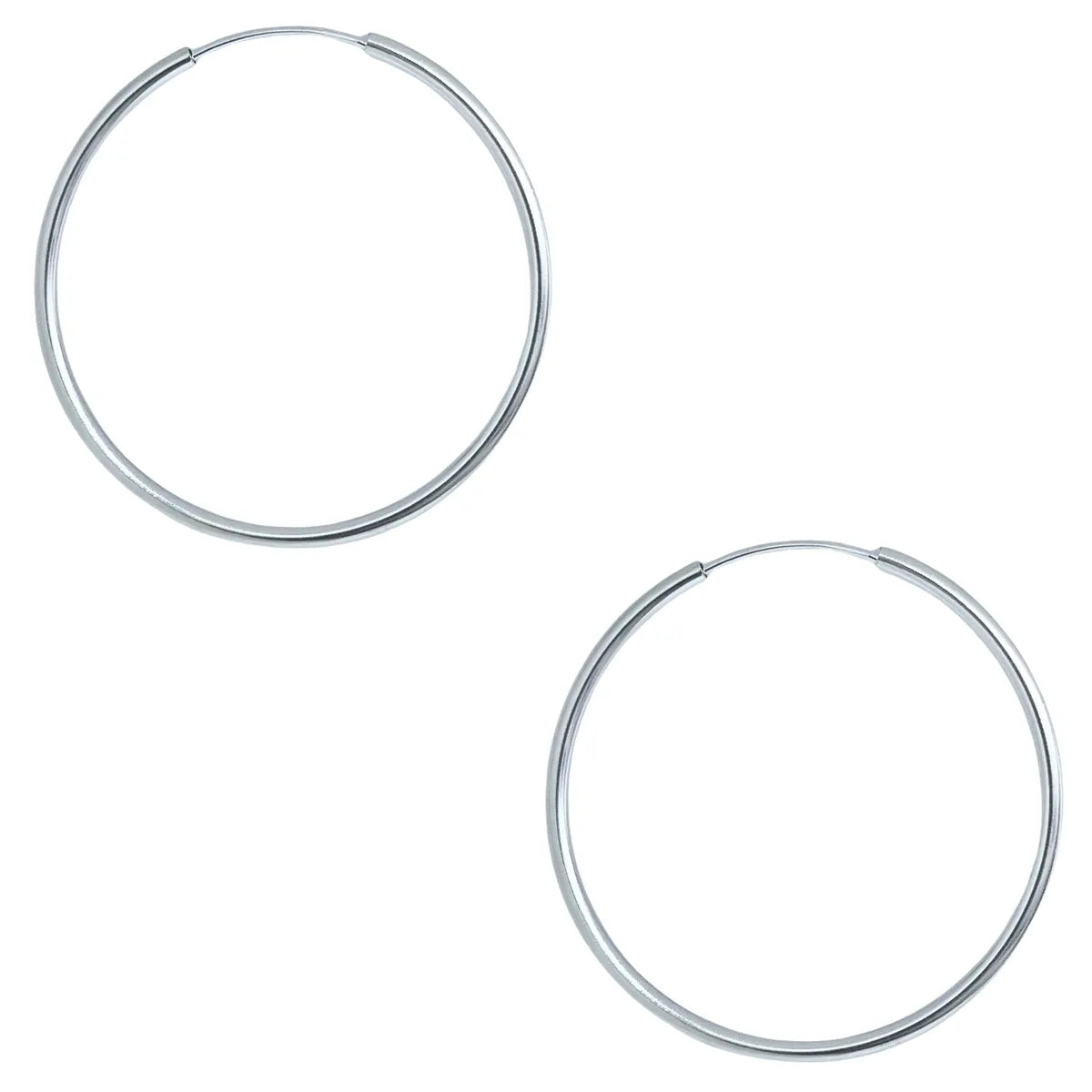 Aros Argollas Tubo Rodinados 36mm Plata 925