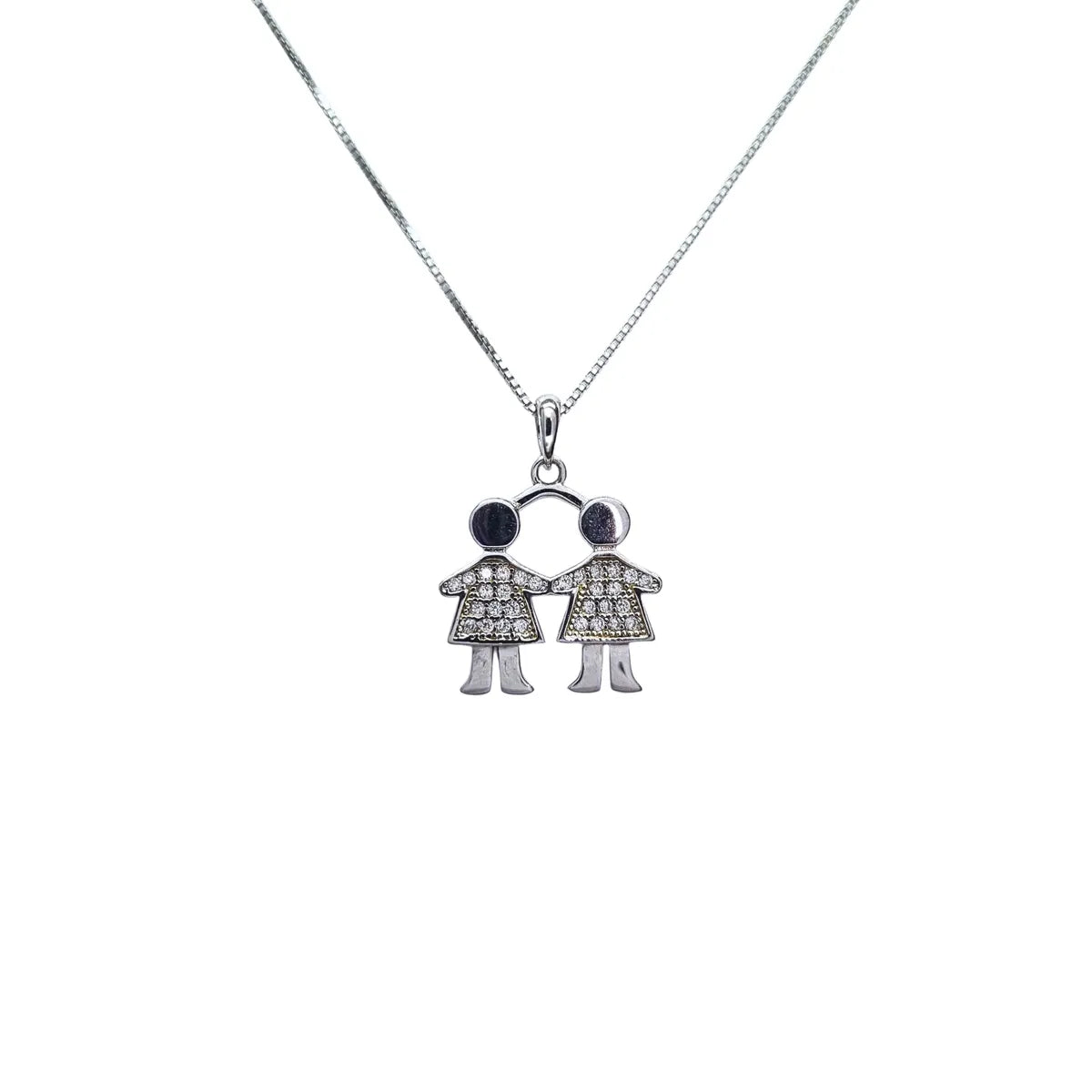 Collar Niñas 45cm Rodinado Plata 925