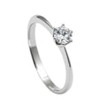 Anillo Solitario Plata Italiana 925 con Circón de 4mm
