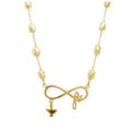 Collar Infinito Perlas Fe enchapado en oro de 18k