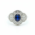 Anillo Vintage Royal Zafiro Circones Plata 925