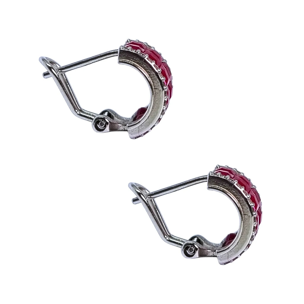 Aros Semi Argolla Rubí 12mm Plata 925