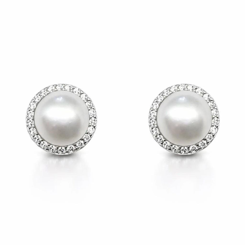 Aros Perla Circones 8mm Cultivada Plata 925