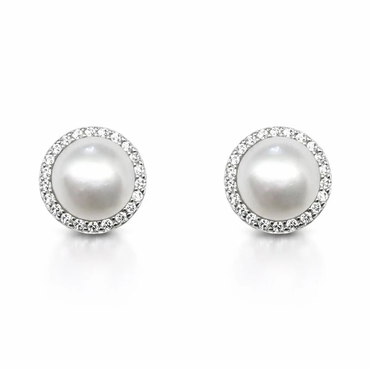 Aros Perla Circones 8mm Cultivada Plata 925