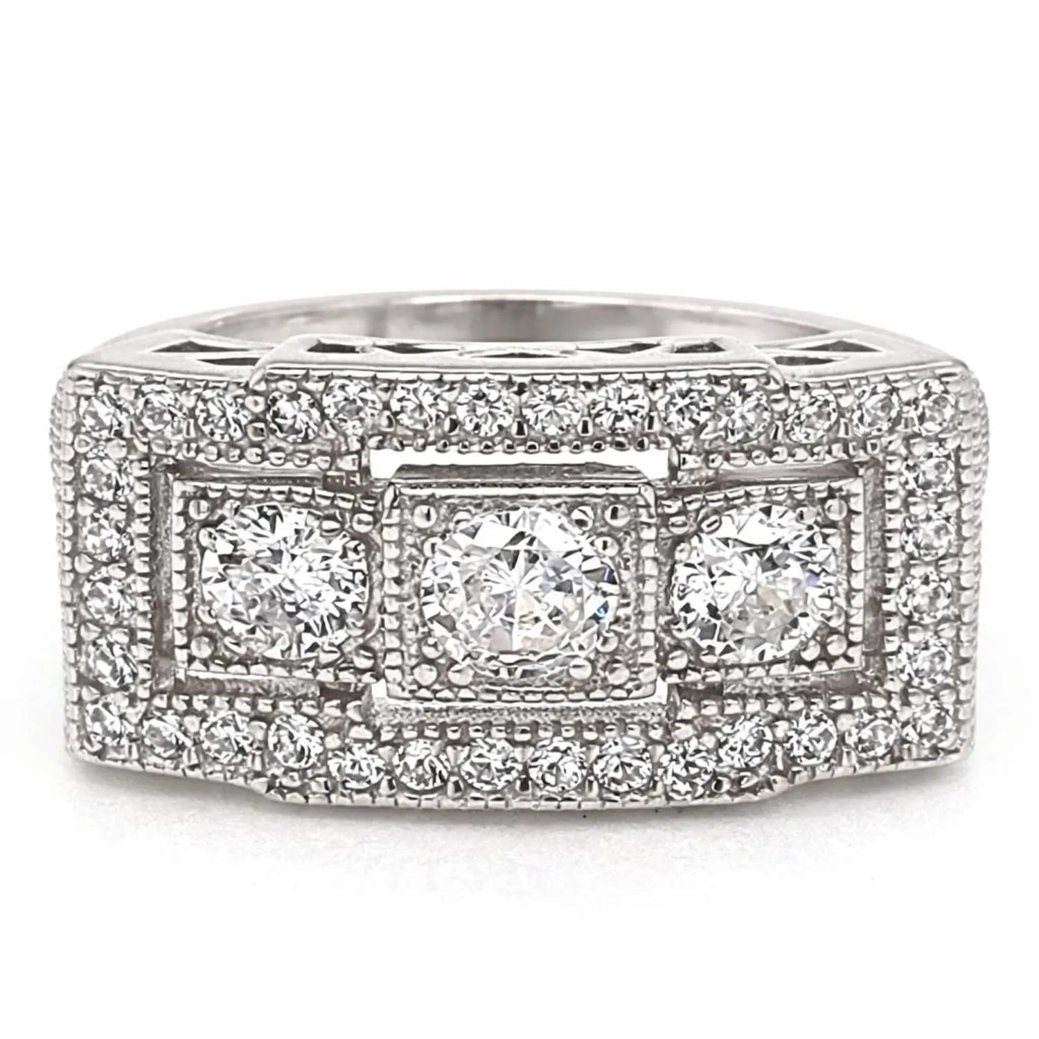 Anillo Vintage Rectangular Plata 925