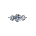 Anillo Tres Rosetas Plata Rodinada 925