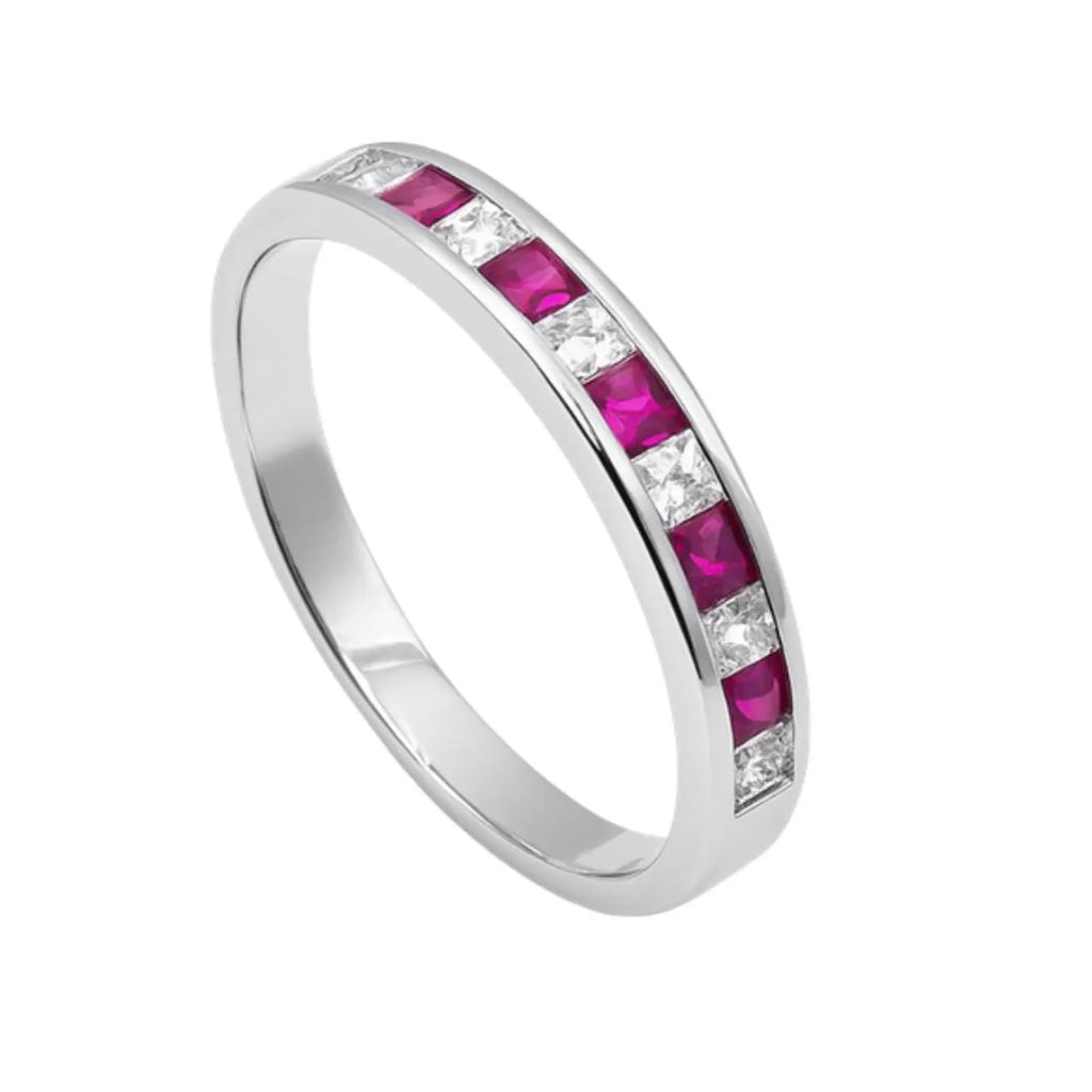 Anillo Riel 11 Circones Rosa Plata 925