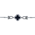 Pulsera Trébol con Ónix Plata 925