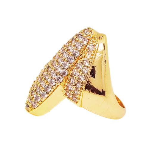 Anillo Asimétrico enchapado en oro de 18k