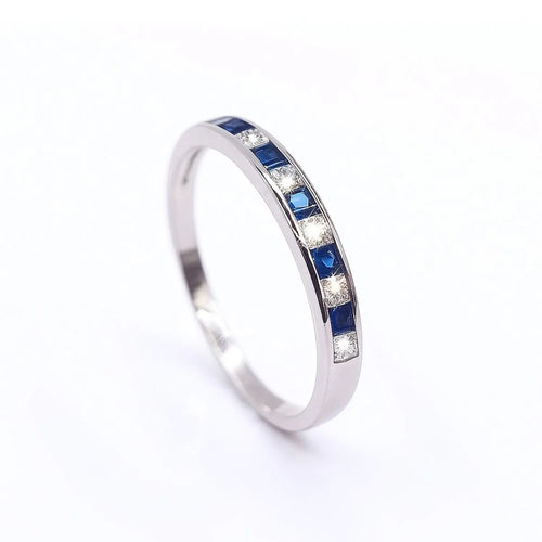 Anillo Riel 11 Circones Azul Plata 925