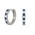 Aro Argolla Riel Azul Enchapada en Rodio de 18k 25mm diametro