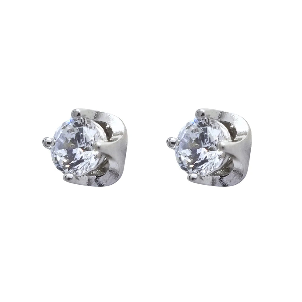 Aros Punto de Luz 5mm 4 engastes Plata