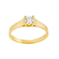 Anillo Solitario 5mm enchapado en oro de 18k