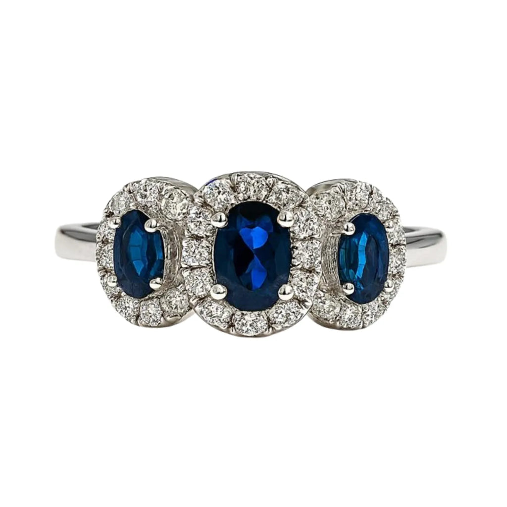 Anillo Tres Rosetas Plata Rodinada 925