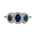 Anillo Tres Rosetas Plata Rodinada 925