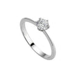 Anillo Solitario Plata Italiana 925 con Circón de 5mm