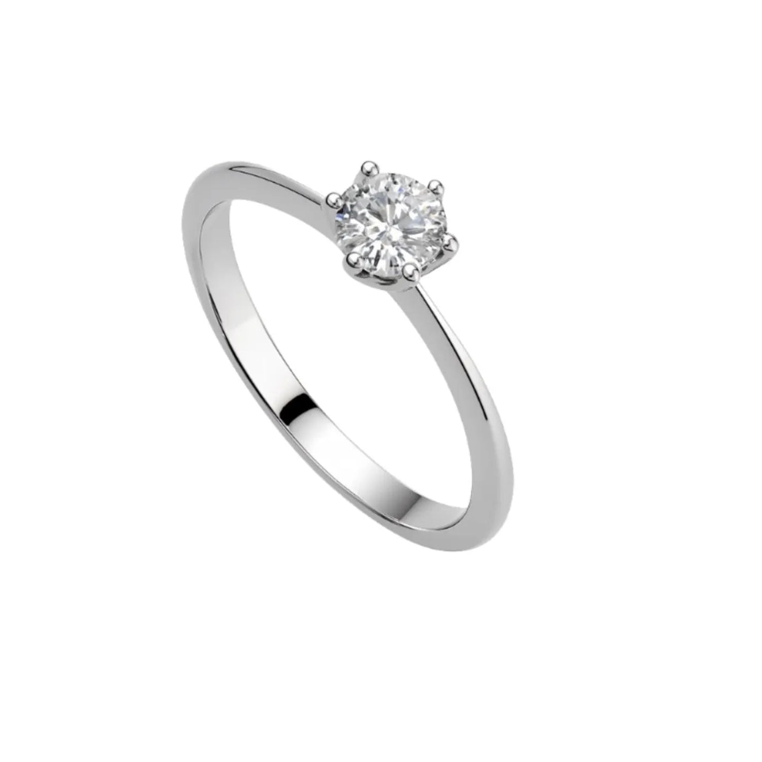 Anillo Solitario Plata Italiana 925 con Circón de 5mm