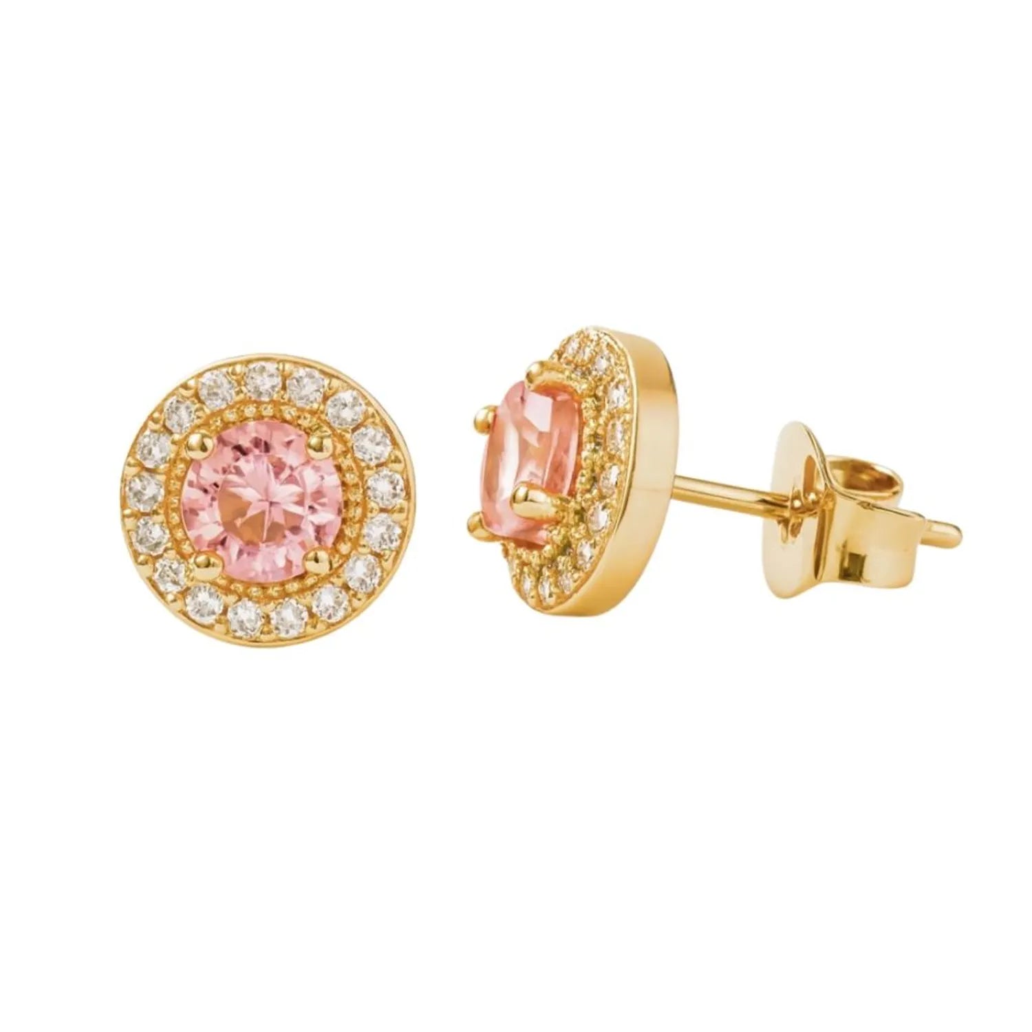 Aro Roseta Rosa Enchapado en Oro de 18k