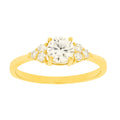 Anillo Solitario Alto enchapado en oro de 18k