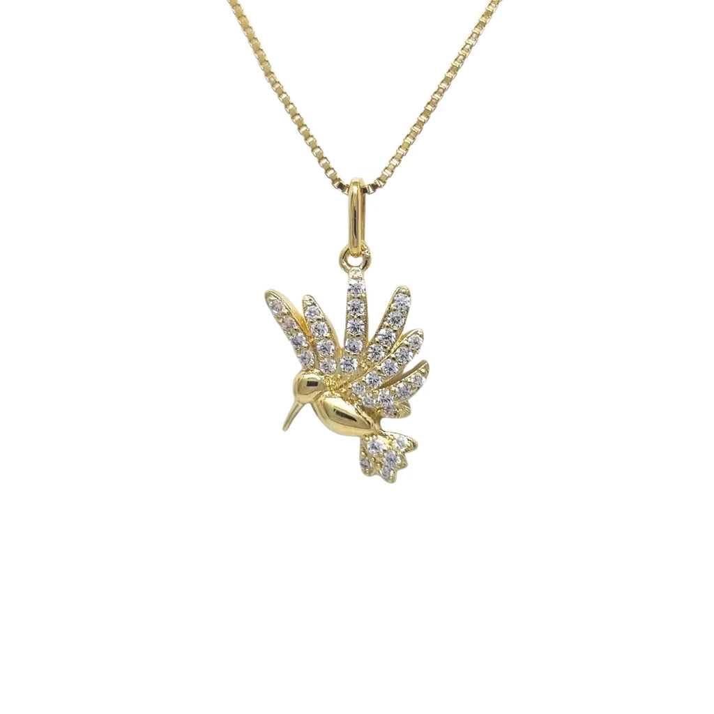 Collar Colibrí Circones Enchapada en Oro de 18k