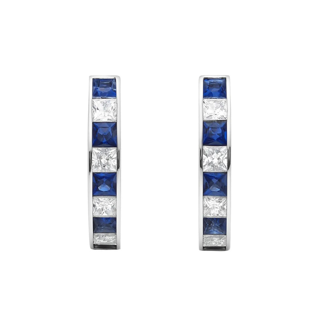 Aro Argolla Riel Azul Enchapada en Rodio de 18k 25mm diametro