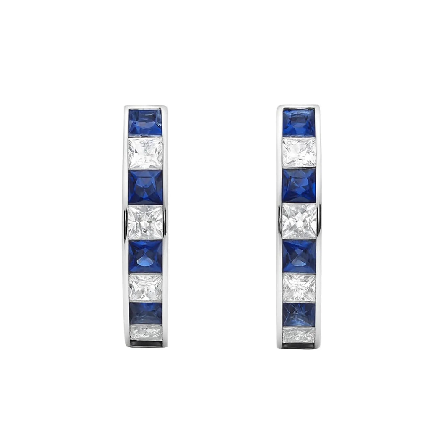 Aro Argolla Riel Azul Enchapada en Rodio de 18k 25mm diametro