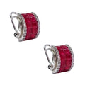 Aros Semi Argolla Rubí 12mm Plata 925