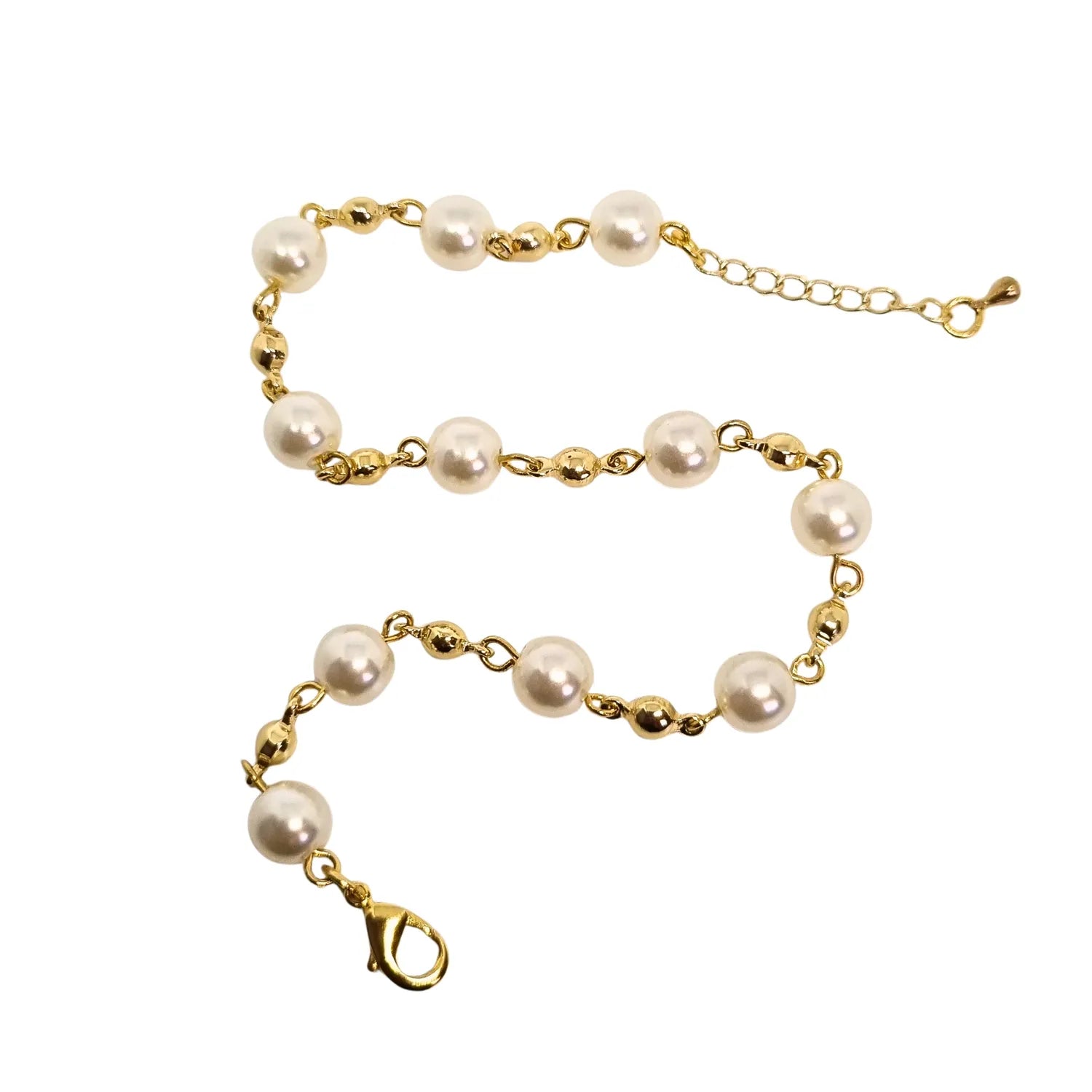 Tobillera Perlas Enchapada oro de 18k