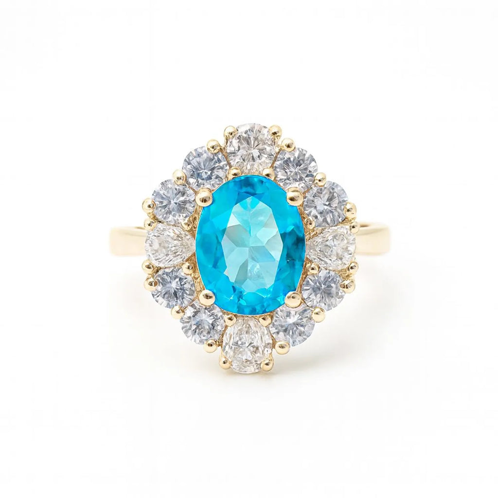 Anillo Modelo Lady Celeste enchapado en oro de 18k