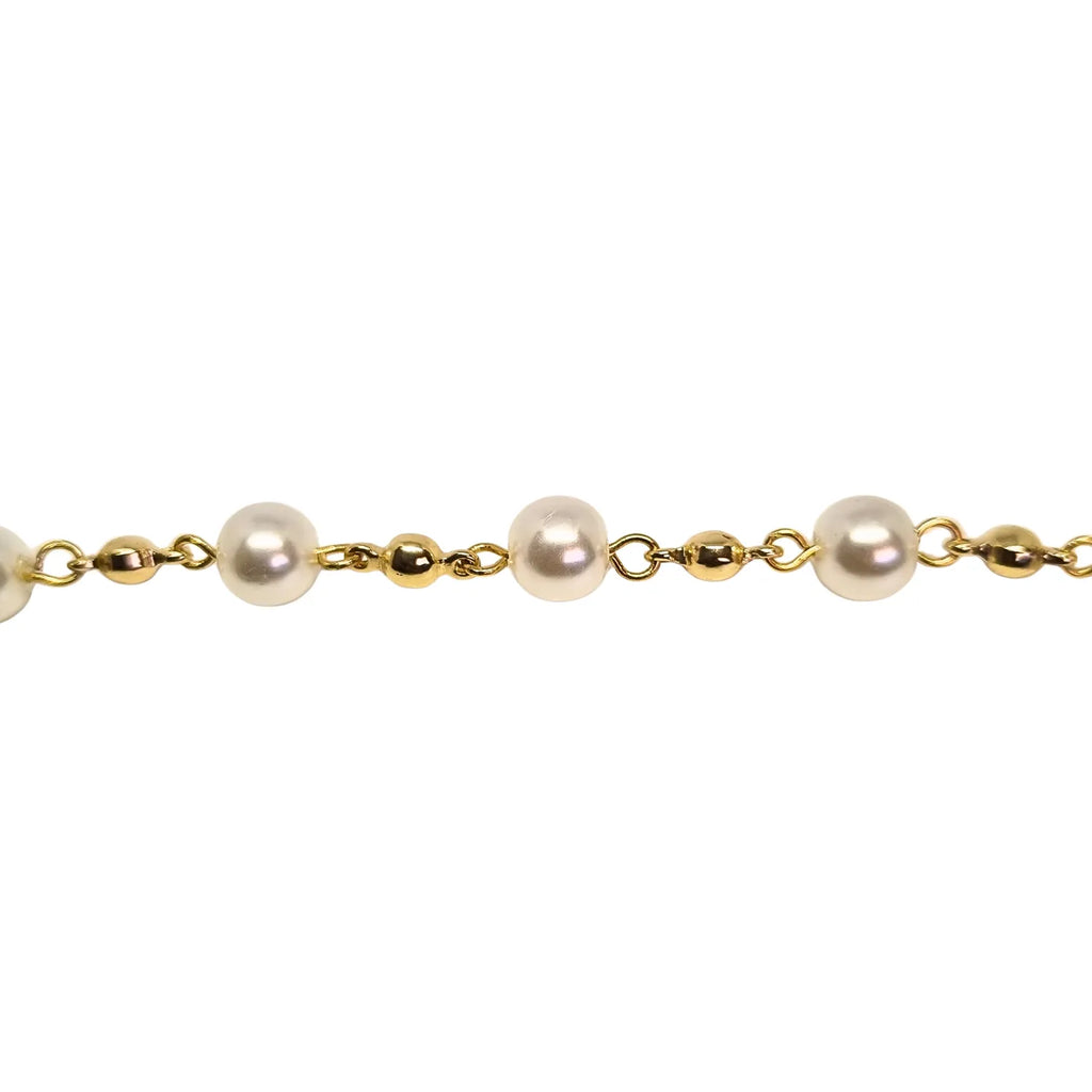 Tobillera Perlas Enchapada oro de 18k