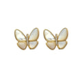 Aros Mariposa Nacar Enchapado en Oro de 18k