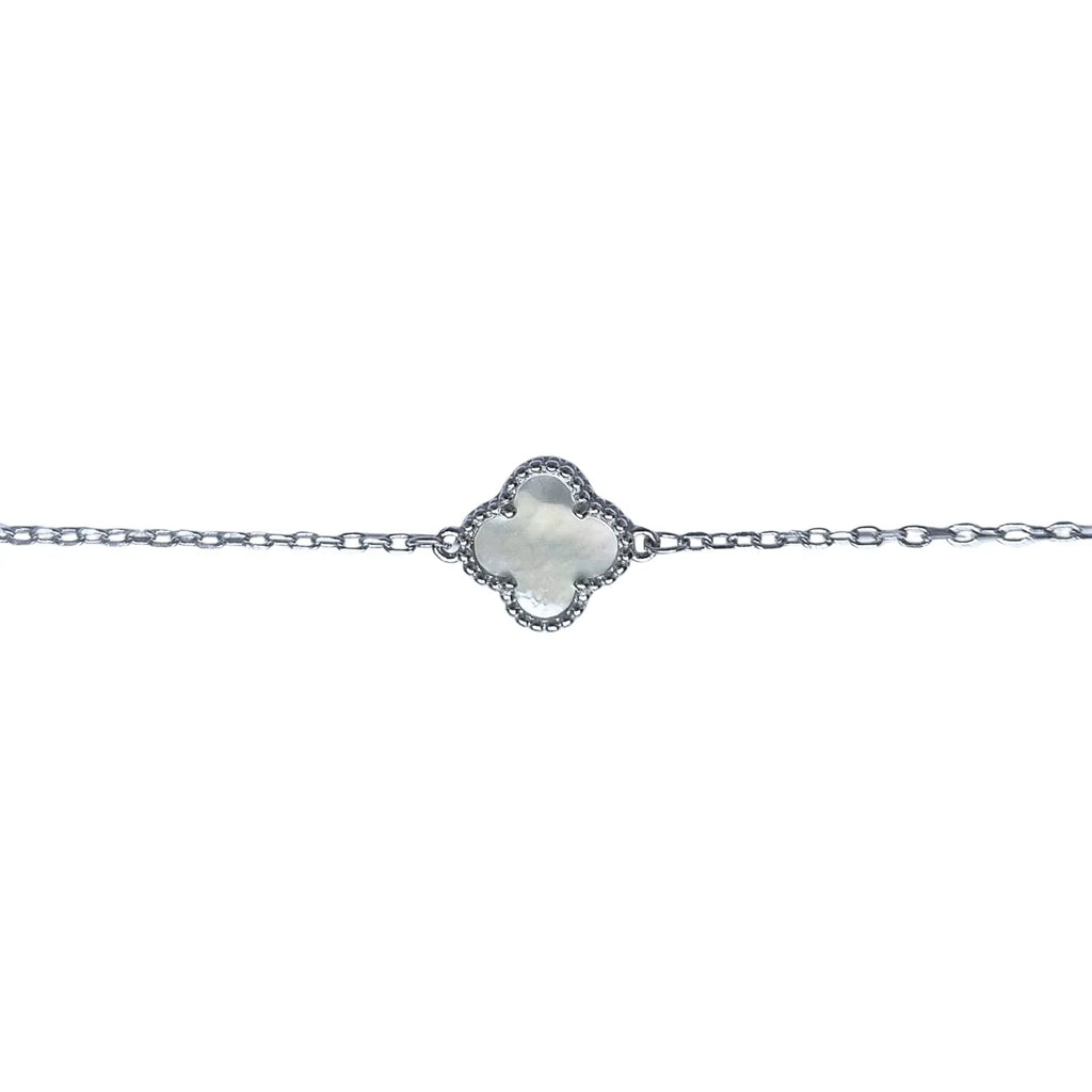 Pulsera Trébol con Nacar Plata 925 19cm