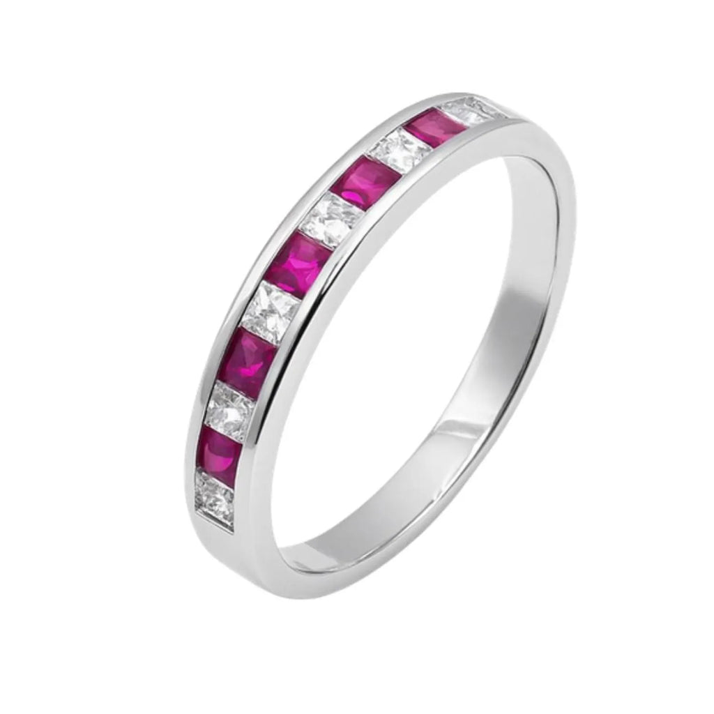 Anillo Riel 11 Circones Rosa Plata 925