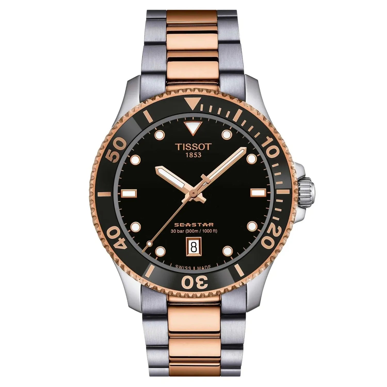 Reloj Tissot Seastar 1000 Bicolor Oro Rosa 40MM T1204102205101
