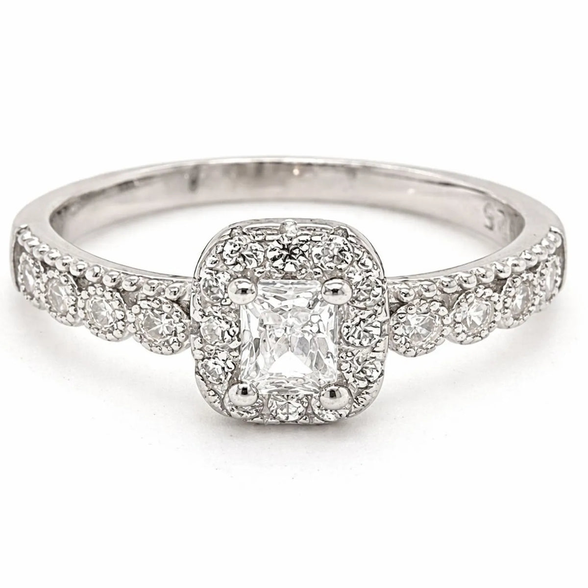 Anillo Rectangular Riel Plata 925 - 10