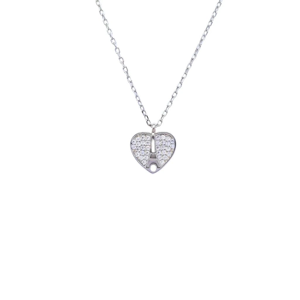Collar Torre Eiffel Rodinado Plata 925