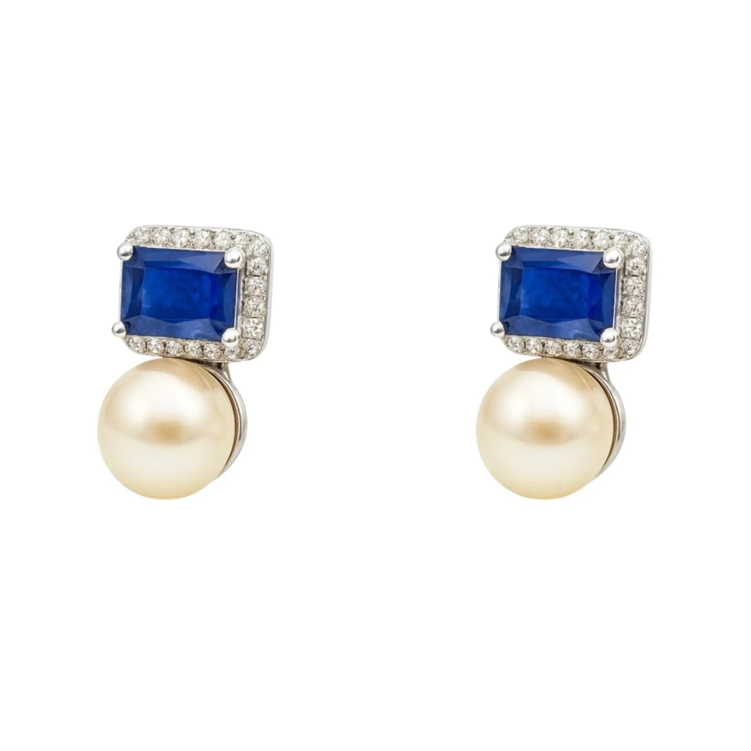 Aros Perla Zafiro de Luz Plata 925