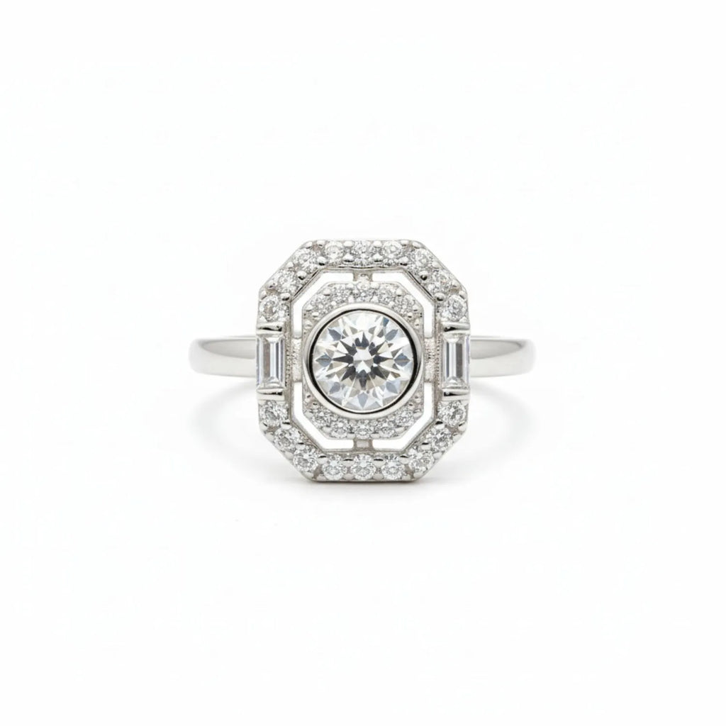 Anillo Vintage Halo Circones Plata 925
