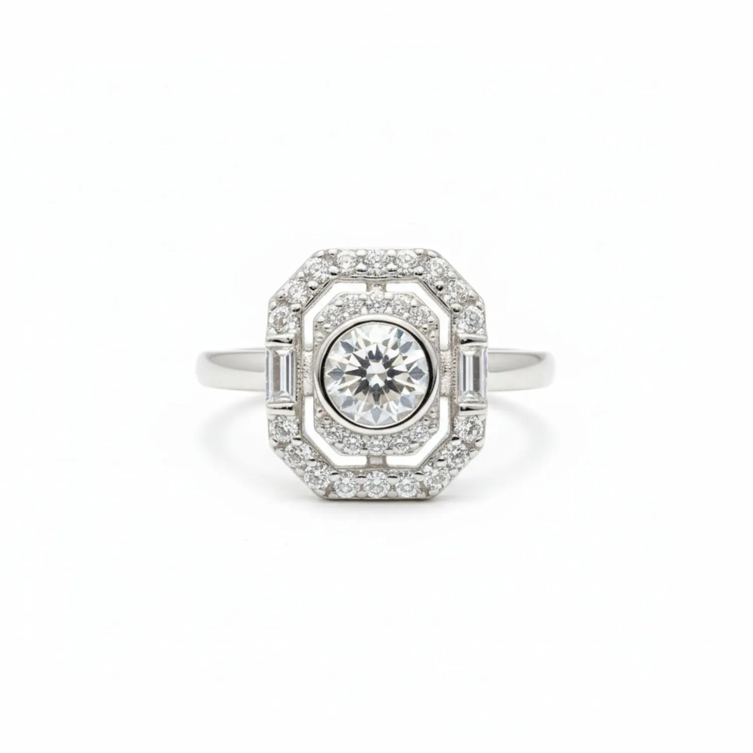 Anillo Vintage Halo Circones Plata 925