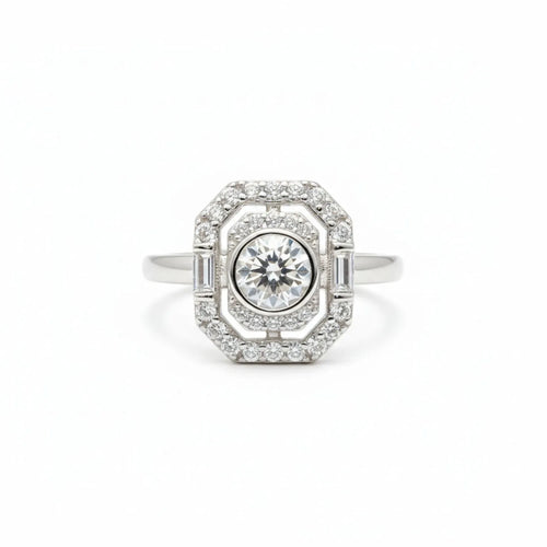 Anillo Vintage Halo Circones Plata 925