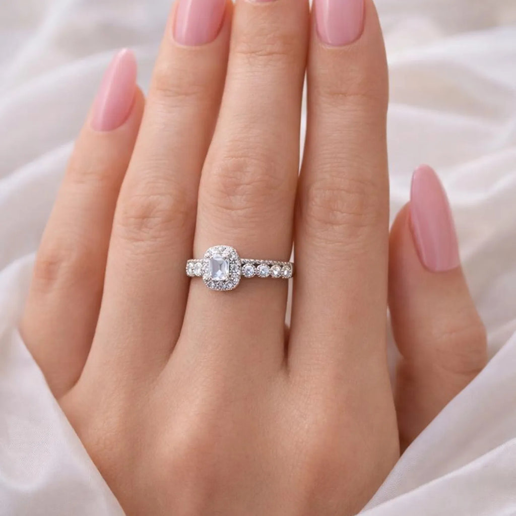 Anillo Rectangular Riel Plata 925