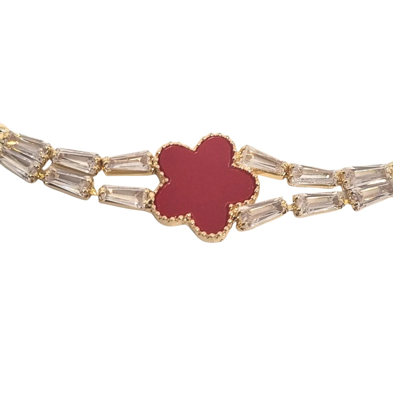 Pulsera Trébol Petalos Enchapada en oro de 18k 18cm