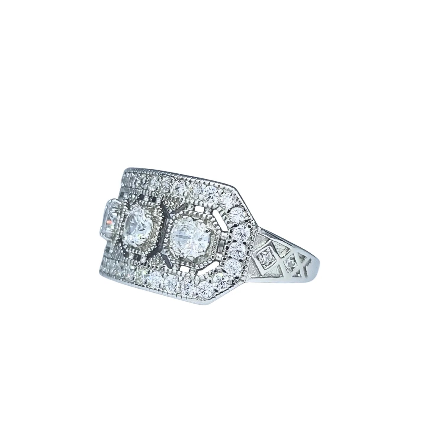 Anillo Art-Deco Geometric Plata 925