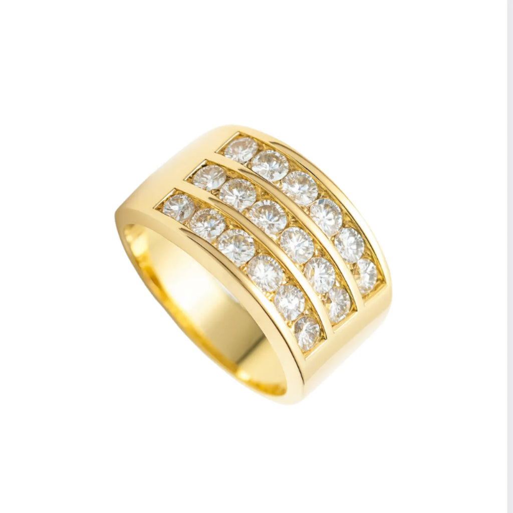 Anillo Riel Triple Enchapado en oro de 18k