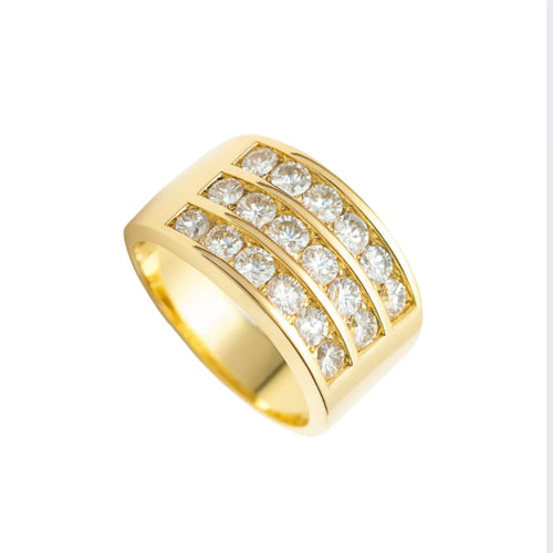 Anillo Riel Triple Enchapado en oro de 18k