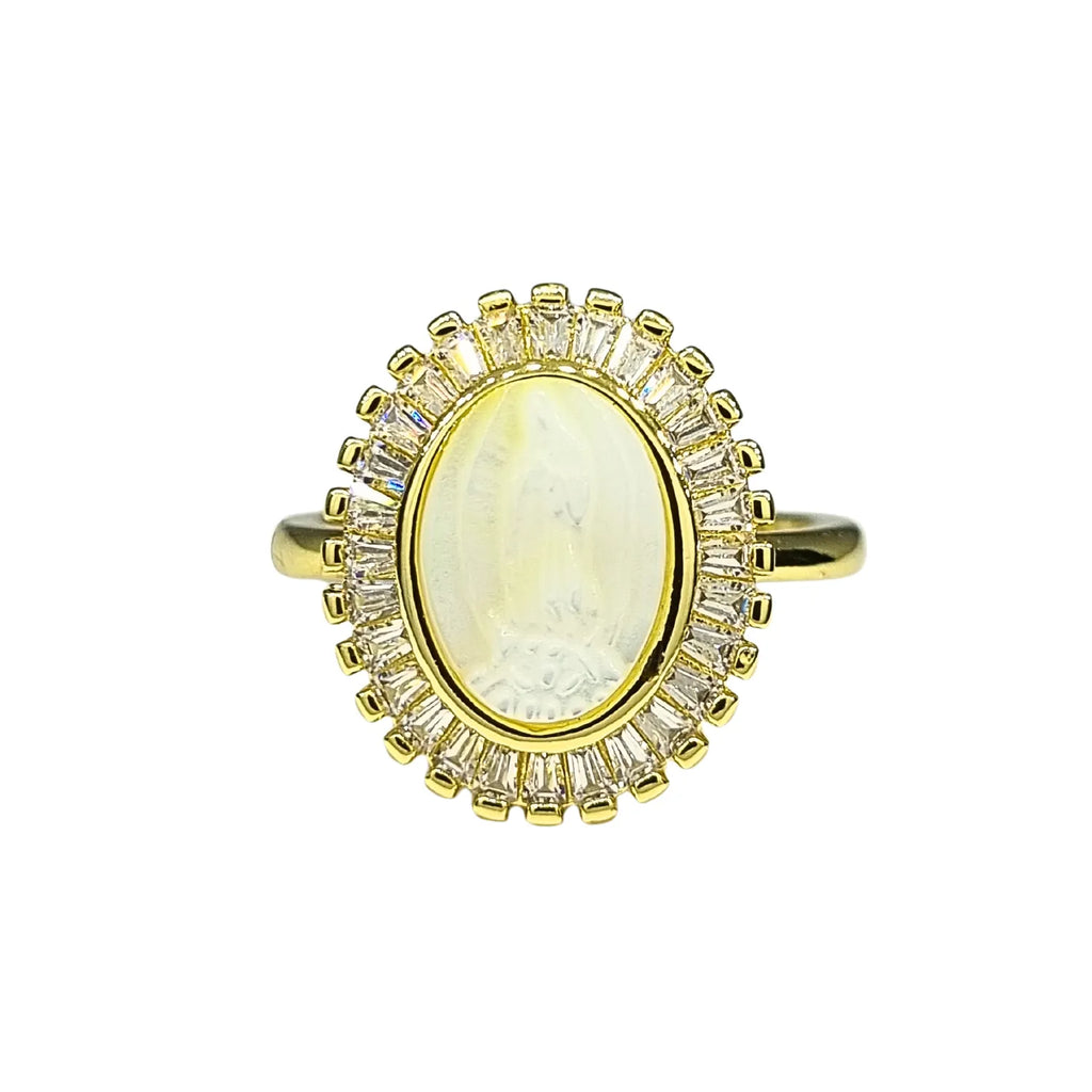 Anillo Religioso Ajustable enchapado en oro de 18k