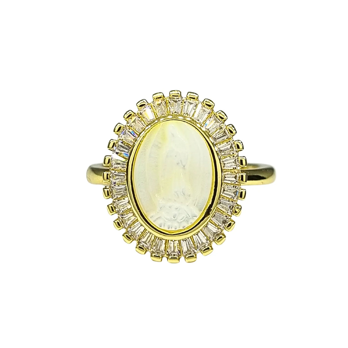 Anillo Religioso Ajustable enchapado en oro de 18k