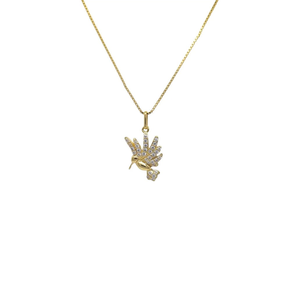 Collar Colibrí Circones Enchapada en Oro de 18k